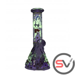 WRESTLER RICK GLASS BEAKER With ICE CATCHER 8inch (GLOW IN DARK)